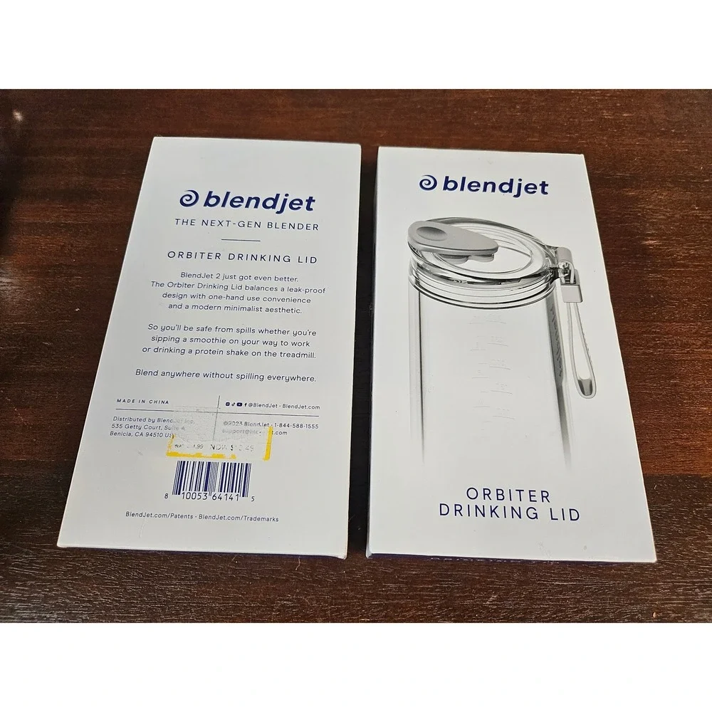BlendJet Orbiter Drinking Lid Clear 2-Pack Leak-Proof BPA-Free Accessory